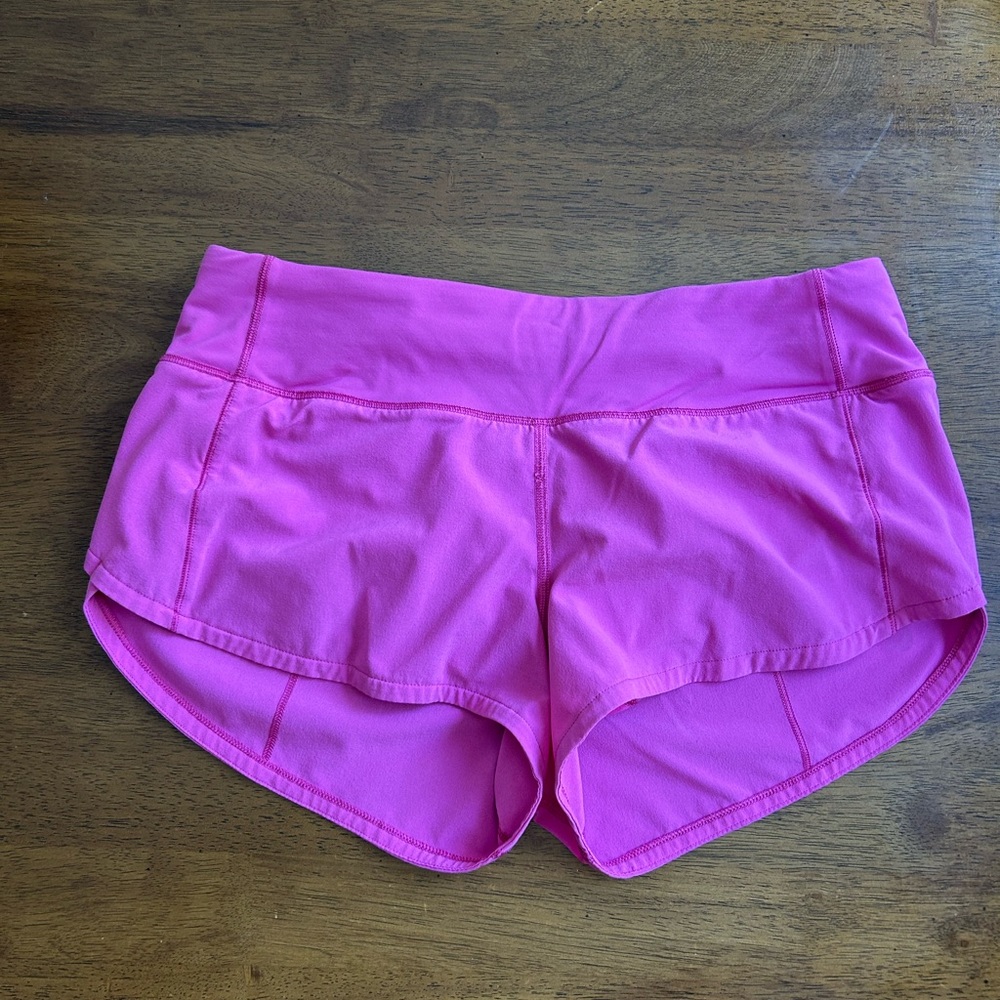 Lululemon Speed Up Low Rise PINK Shorts